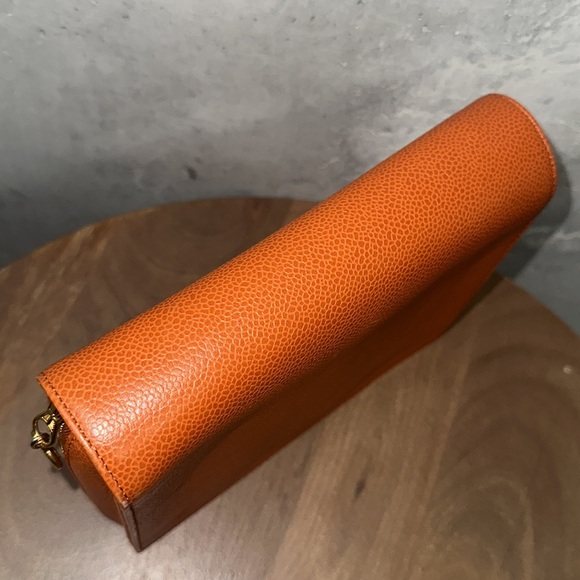Chanel orange caviar jewelry case travel storage - Picture 7 of 15